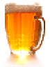 Beer mug with fress beer on white